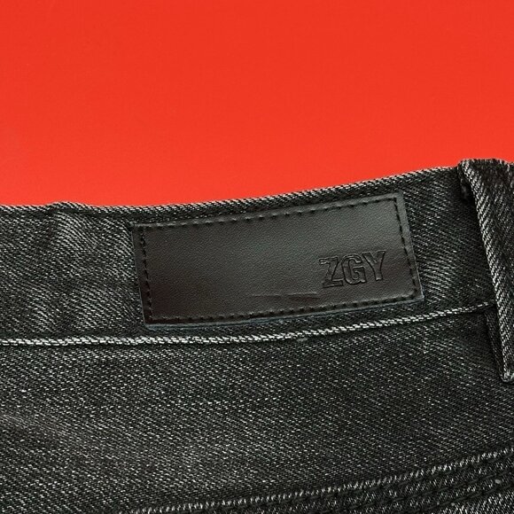 ZGY Denim Size 30 Straight Up Hi Rise Black Ashes To Ashes Trash Relaxed Fit NWT - Picture 16 of 16